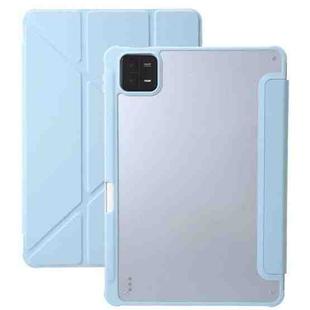 For Xiaomi Pad 6 Clear Acrylic Deformation Leather Tablet Case(Ice Blue)