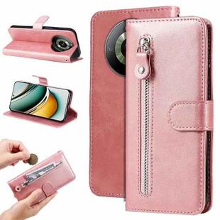 For Realme 11 Pro / 11 Pro+ Fashion Calf Texture Zipper Leather Phone Case(Rose Gold)