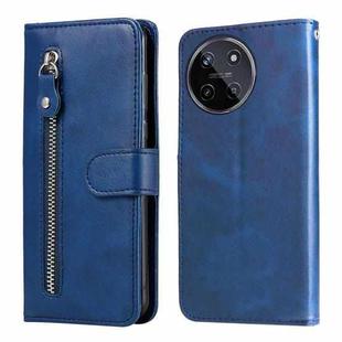 For Realme 11 4G Global Fashion Calf Texture Zipper Leather Phone Case(Blue)