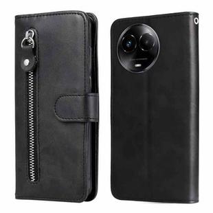For Realme C67 5G Global / 11 5G Taiwan Version Fashion Calf Texture Zipper Leather Phone Case(Black)