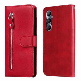 For Realme C65 4G Fashion Calf Texture Zipper Leather Phone Case(Red)