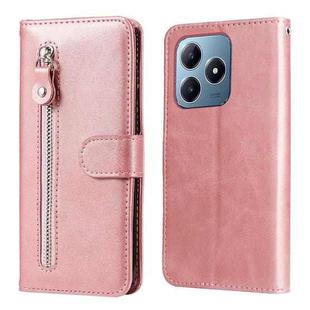 For Realme C63 / C61  / Note 60 Fashion Calf Texture Zipper Leather Phone Case(Rose Gold)