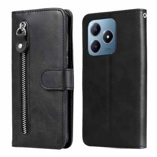 For Realme C63 / C61  / Note 60 Fashion Calf Texture Zipper Leather Phone Case(Black)