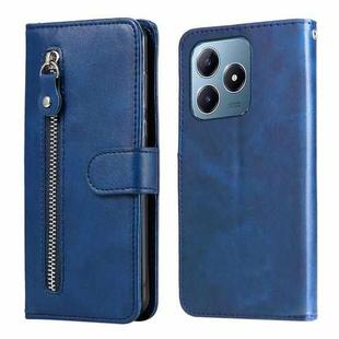 For Realme C63 / C61  / Note 60 Fashion Calf Texture Zipper Leather Phone Case(Blue)