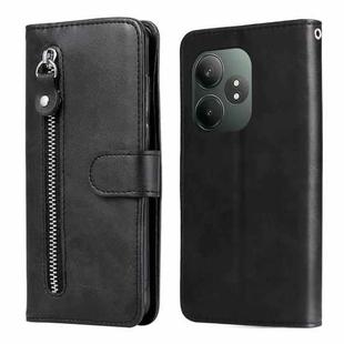 For Realme GT 6 / GT Neo6 SE Fashion Calf Texture Zipper Leather Phone Case(Black)