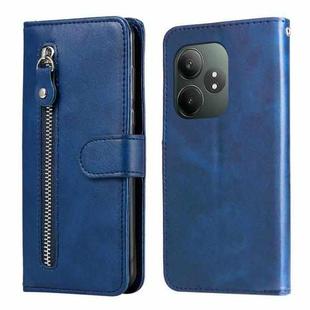 For Realme GT 6 / GT Neo6 SE Fashion Calf Texture Zipper Leather Phone Case(Blue)