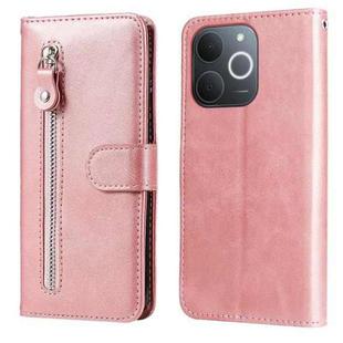 For Realme Narzo 80 Lite 4G / C71 India Fashion Calf Texture Zipper Leather Phone Case(Rose Gold)