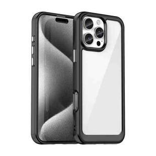 For iPhone 16 Pro Max Colorful Series Acrylic + TPU Phone Case(Black)