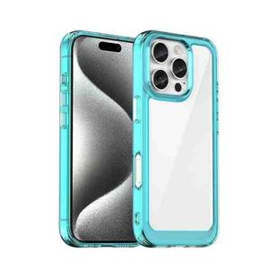 For iPhone 16 Pro Colorful Series Acrylic + TPU Phone Case(Transparent Blue)