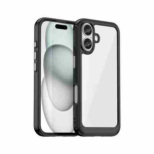 For iPhone 16 Plus Colorful Series Acrylic + TPU Phone Case(Black)