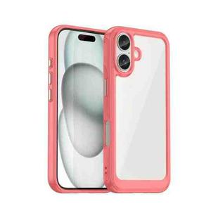 For iPhone 16 Colorful Series Acrylic + TPU Phone Case(Red)