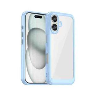 For iPhone 16 Colorful Series Acrylic + TPU Phone Case(Blue)