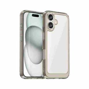 For iPhone 16 Colorful Series Acrylic + TPU Phone Case(Transparent Grey)