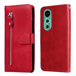 For Huawei nova 12 Calf Texture Zipper Leather Phone Case(Red)