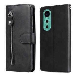 For Huawei nova 12 Calf Texture Zipper Leather Phone Case(Black)