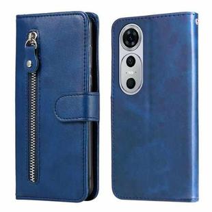 For Huawei nova 12 Pro Calf Texture Zipper Leather Phone Case(Blue)