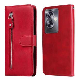 For OPPO A79 5G Fashion Calf Texture Zipper Leather Phone Case(Red)