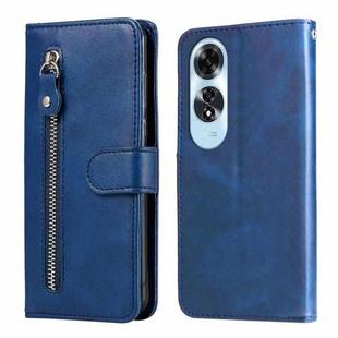 For OPPO A60 4G Global Fashion Calf Texture Zipper Leather Phone Case(Blue)