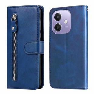 For OPPO A3x 4G / A3x 5G India Fashion Calf Texture Zipper Leather Phone Case(Blue)