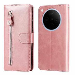 For OPPO Find X8 Fashion Calf Texture Zipper Leather Phone Case(Rose Gold)