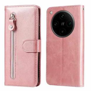 For OPPO Find X8 Pro Fashion Calf Texture Zipper Leather Phone Case(Rose Gold)