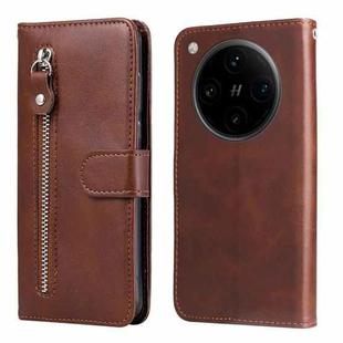 For OPPO Find X8 Pro Fashion Calf Texture Zipper Leather Phone Case(Brown)