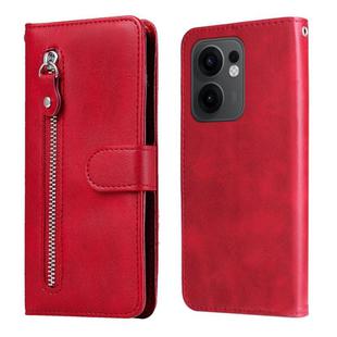 For OPPO Reno13 F 4G / 5G Fashion Calf Texture Zipper Leather Phone Case(Red)