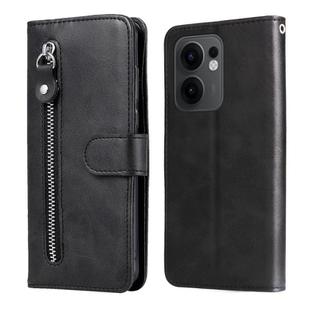 For OPPO Reno13 F 4G / 5G Fashion Calf Texture Zipper Leather Phone Case(Black)