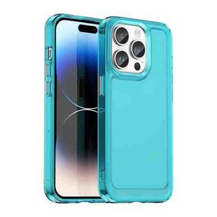 For iPhone 15 Pro Candy Series TPU Phone Case(Transparent Blue)