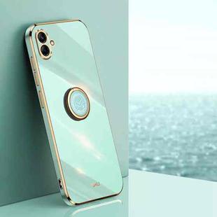 For Samsung Galaxy A04e 4G XINLI Straight Edge 6D Electroplate TPU Phone Case with Ring Holder(Mint Green)