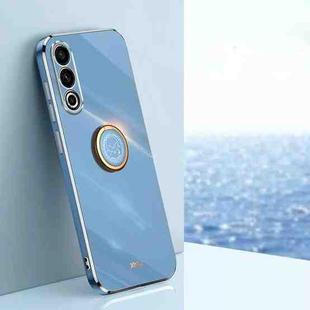 For Meizu 20 5G XINLI Straight Edge 6D Electroplate TPU Phone Case with Ring Holder(Celestial Blue)