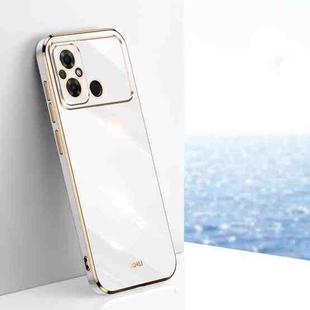 For Xiaomi Poco C55 4G XINLI Straight Edge 6D Electroplate TPU Phone Case(White)