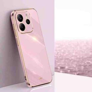For Redmi Note 14 4G 163.25mm XINLI Straight Edge 6D Electroplate TPU Phone Case(Cherry Purple)