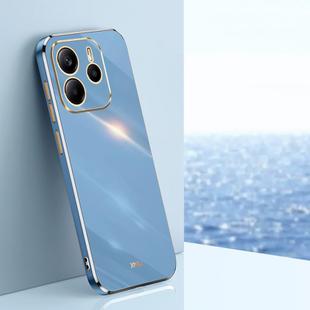 For Redmi Note 14 4G 163.25mm XINLI Straight Edge 6D Electroplate TPU Phone Case(Celestial Blue)