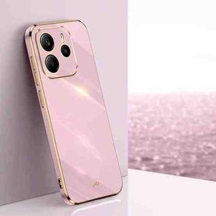 For Redmi Note 14 5G Global XINLI Straight Edge 6D Electroplate TPU Phone Case(Cherry Purple)