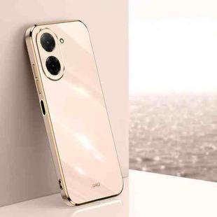 For Redmi A5 4G 171.7mm / Poco C71 XINLI Straight Edge 6D Electroplate TPU Phone Case(Pink)