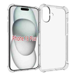 For iPhone 16 Plus Shockproof Non-slip Thickening TPU Phone Case(Transparent)