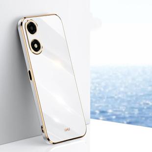 For OPPO A2X XINLI Straight Edge 6D Electroplate TPU Phone Case(White)