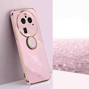 For OPPO Find X6 Pro XINLI Straight Edge 6D Electroplate TPU Phone Case with Ring Holder(Cherry Purple)