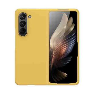 For Samsung Galaxy Z Fold5 Fuel Injection PC Skin Feel Phone Case(Lemon Yellow)