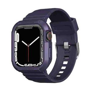 Carbon Fiber TPU Integrated Watch Band For Apple Watch 8 41mm(Dark Purple)
