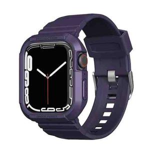Carbon Fiber TPU Integrated Watch Band For Apple Watch SE 40mm(Dark Purple)