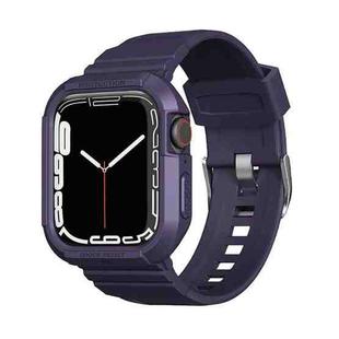 Carbon Fiber TPU Integrated Watch Band For Apple Watch SE 44mm(Dark Purple)