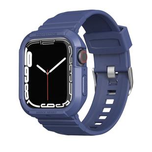 Carbon Fiber TPU Integrated Watch Band For Apple Watch SE 2023 44mm(Blue)