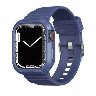 Carbon Fiber TPU Integrated Watch Band For Apple Watch 9 41mm(Blue)