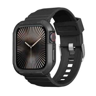 Carbon Fiber TPU Integrated Watch Band For Apple Watch Series 10 42mm(Black)