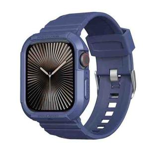 Carbon Fiber TPU Integrated Watch Band For Apple Watch Series 10 46mm(Blue)