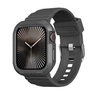 Carbon Fiber TPU Integrated Watch Band For Apple Watch Series 10 46mm(Dark Grey)