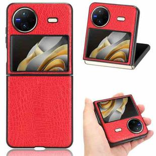 For vivo X Flip Crocodile Texture PU Phone Case(Red)