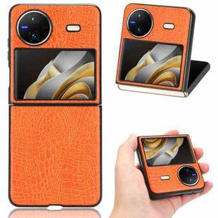 For vivo X Flip Crocodile Texture PU Phone Case(Orange)
